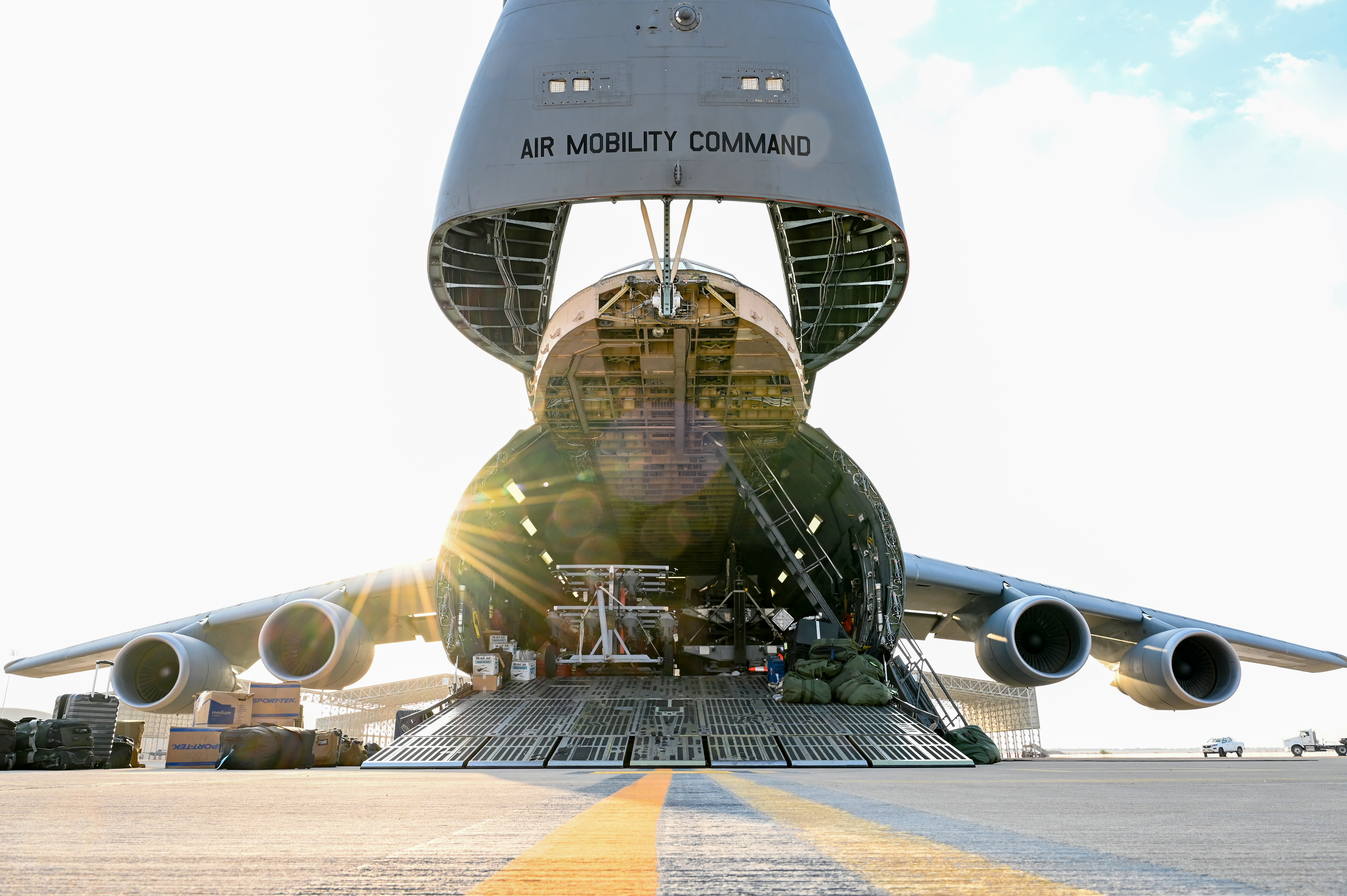 Air Force C-5 Galaxy delivers additionalforces and munitions to undisclosedlocation in Southwest Asia, October 28,2023 (U.S. Air Force)